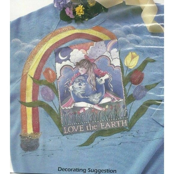 Love The Earth Full Color Iron-On Transfer For T-Shirts and Sweats - Picture 2 of 2